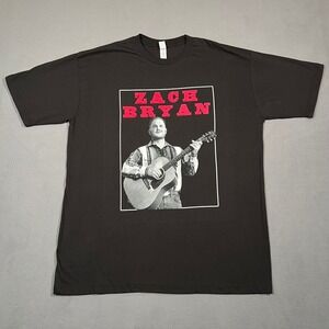 Zach Bryan Quittin Time Tour 2025 T Shirt‎ XL Black 2 Sided Concert Dates Merch
